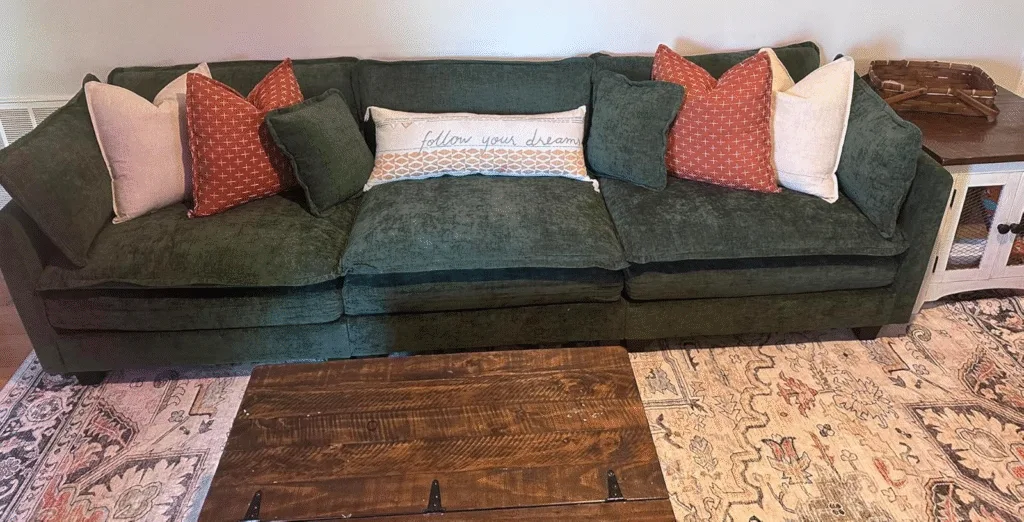 Honestly I love this cloud couch! For a less than $600 couch you couldn't ask for something better because really y'all great couches cost more than 2k. The height is just right my 6'2 husband fits comfortably on this couch and he's pleased with the comfort and quality of the cushions as am I. The color is gorgeous. I was surprised the thickness and firmness with just enough squish in the cushions. The back pillows are a tad flat but not horrible! I love pillows so I have a few extra pictured. Overall I'm very happy with it! It took my mother and I less than 45 minutes to get it together. It's definitely sturdy! More than I was expecting. I also like the cushions covers are all removable to be able to wash.