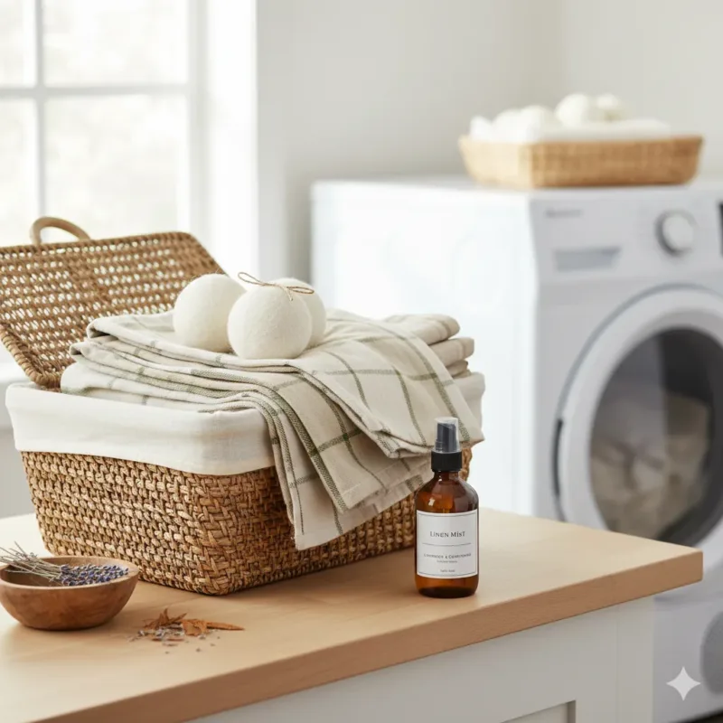 Wool dryer balls for keeping flannel sheets soft and pill-free